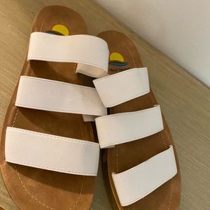 white sandals
